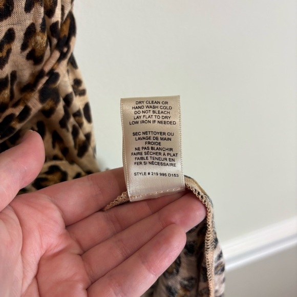 REBECCA TAYLOR  Leopard Linen Jersey T Shirt Dress Size Medium - Picture 12 of 12